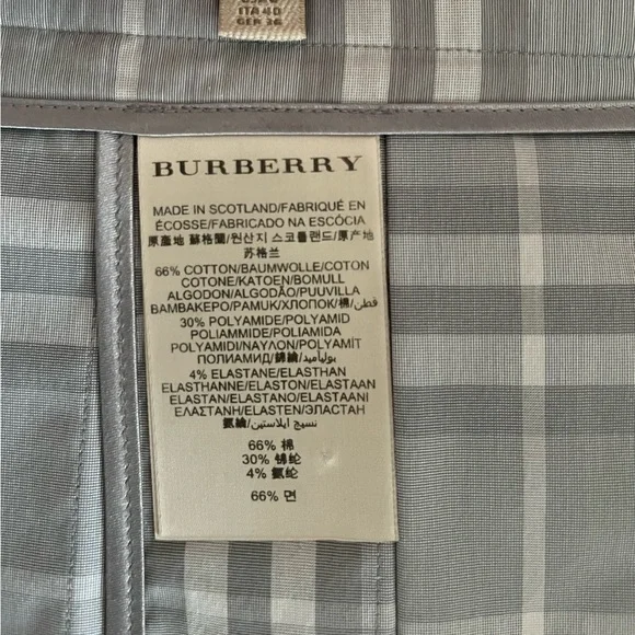 Burberry Brit Grey Plaid Check Pleated Skirt